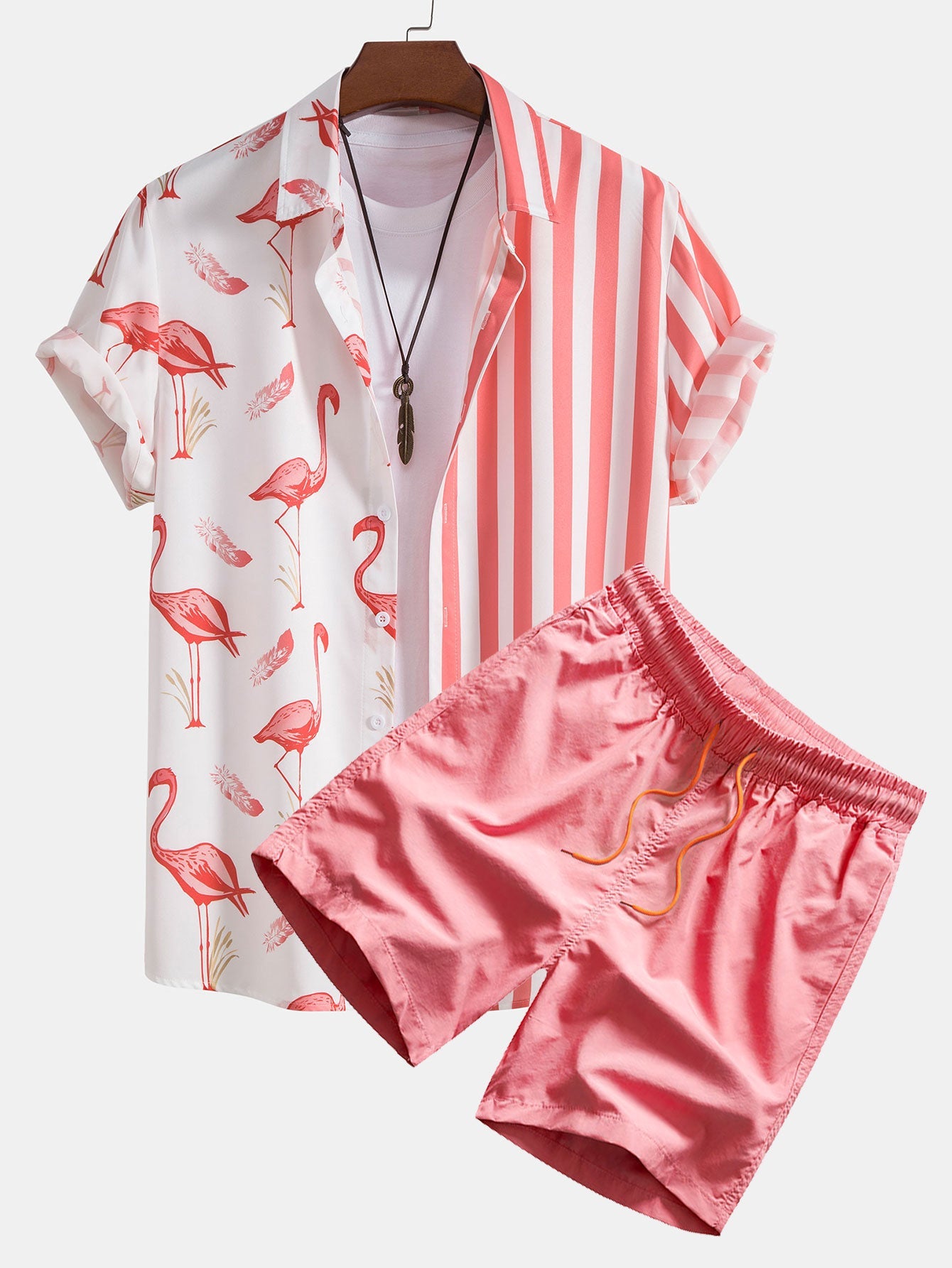 Milan™ | Flamingo Gestreepte Zomer Set