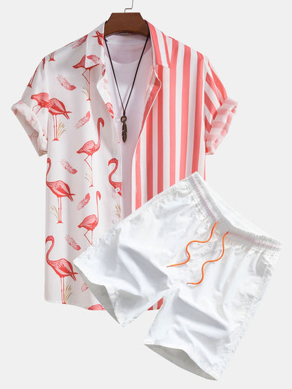 Milan™ | Flamingo Gestreepte Zomer Set