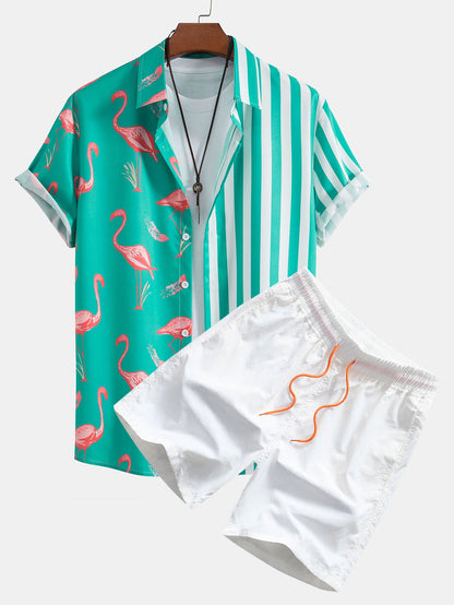 Milan™ | Flamingo Gestreepte Zomer Set