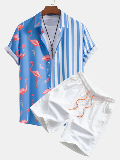 Milan™ | Flamingo Gestreepte Zomer Set