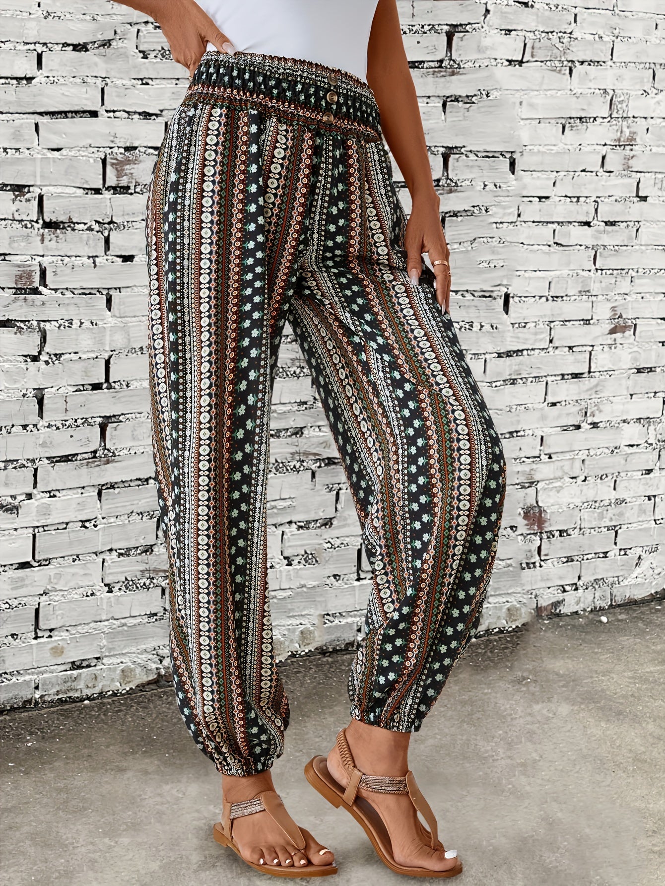 Cathrin™ | Bohemian Etnische Print Broek