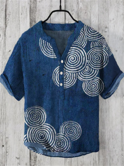 Vintage Japanse Art Linnen Blend Shirt