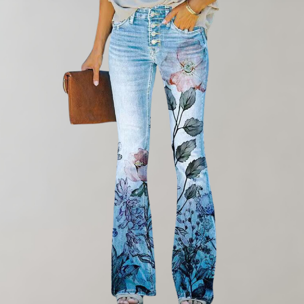 Luna™ | Mooie Wide Leg Jeans met Knoopsluiting