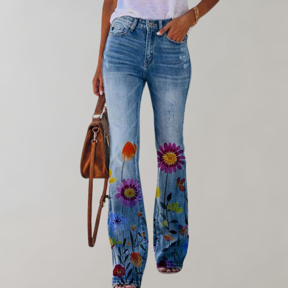 Luna™ | Mooie Wide Leg Jeans met Knoopsluiting