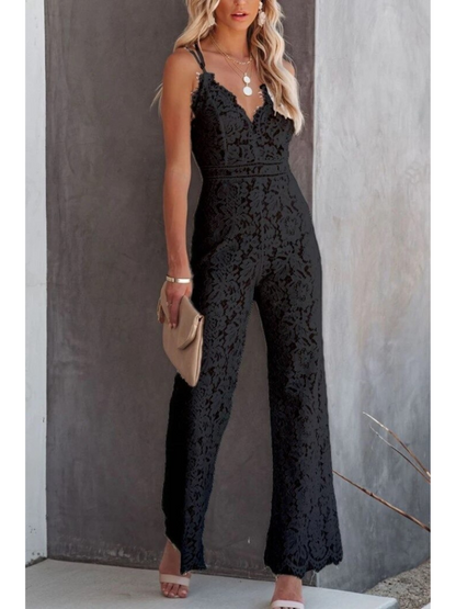 Charlotte™ | Jumpsuit met V-hals en Kanten Achterkant