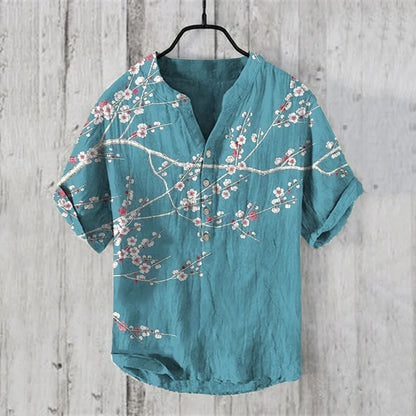 Vintage Japanse Art Linnen Blend Shirt