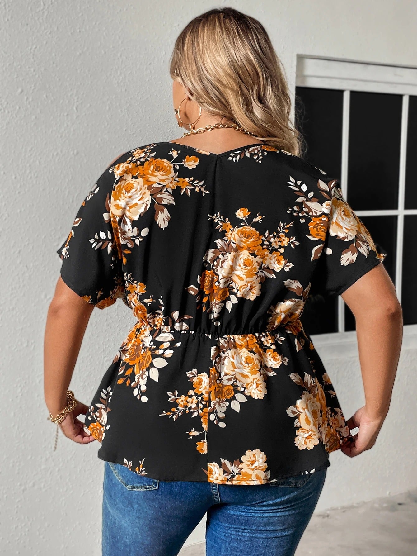 Marit | Bloemenprint V- Hals Blouse